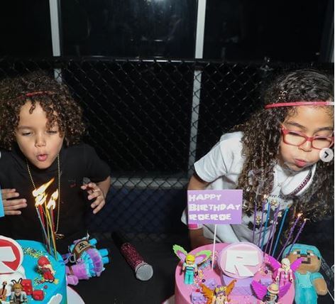 Monroe Cannon and her twin brother celebrating their birthday.